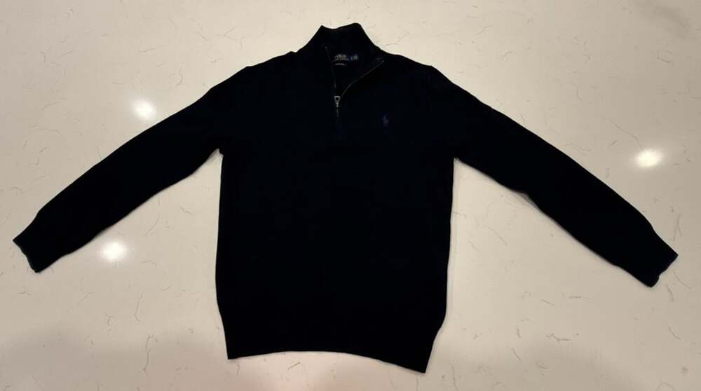 Polo Ralph Lauren Quarter Zip Sweater Size S Black Pima Cotton